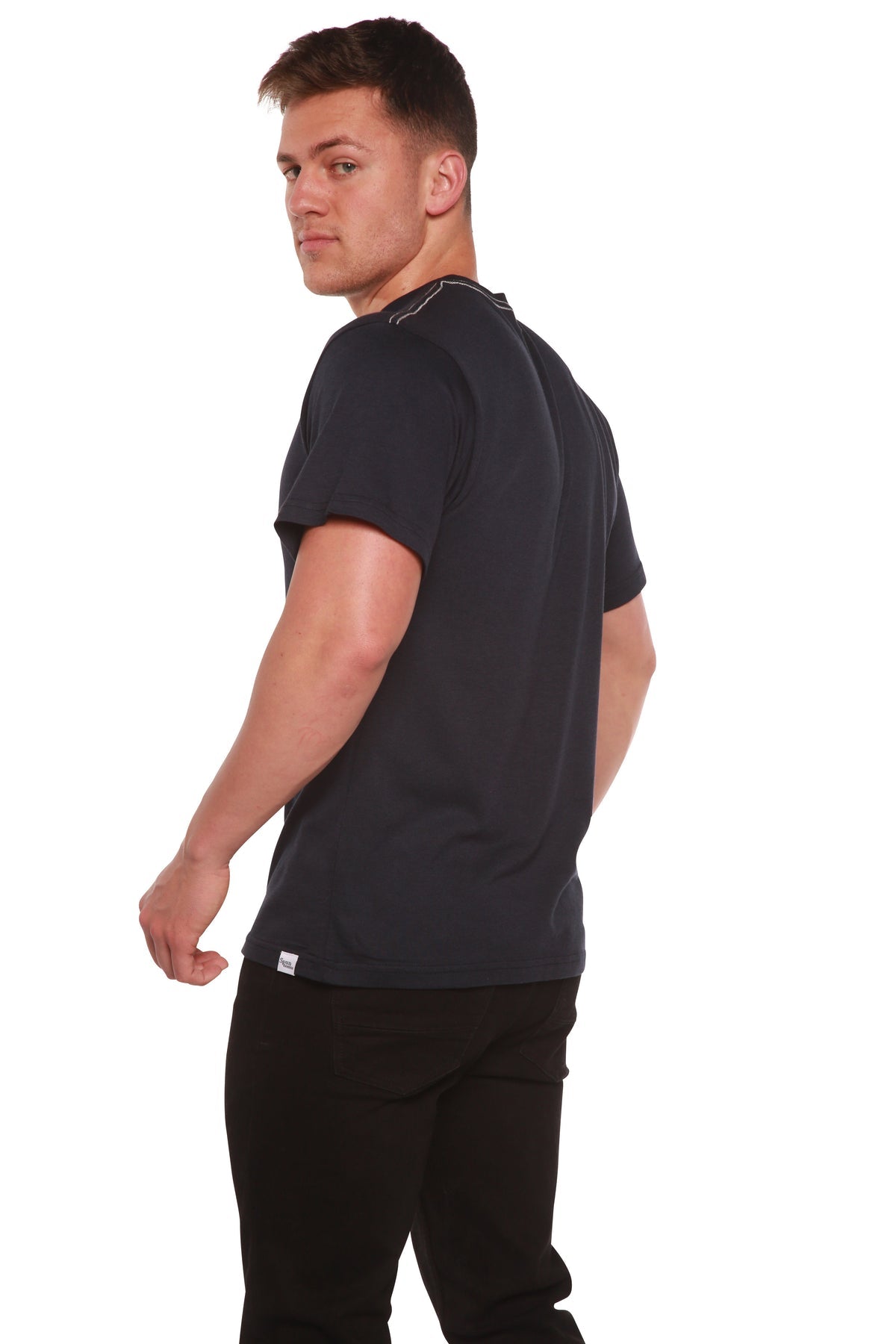 Men's Bamboo Viscose/Organic Cotton Short Sleeve Contrast Stitch T-Shirt